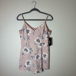 NWT Lulus Magical Meadow Blush Pink Floral Skort Dress Romper M Spring Vacation